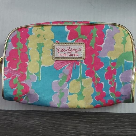 Lilly Pulitzer for Estee Lauder Floral Cosmetic Makeup Bag Case Weekend Travel - Picture 1 of 7